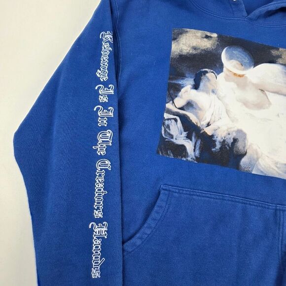 Revenge Gallery Dept Heavens Hoodie Blue Graphic Print Size Medium - Picture 5 of 14